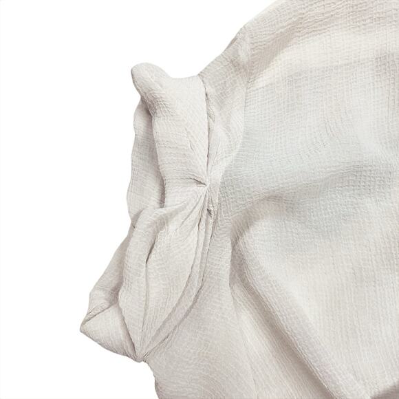 ACNE Vintage Y2K Old Tag Sheer Ivory Textured Silk Button-Up Blouse 34 (US XS/2) - Picture 5 of 9